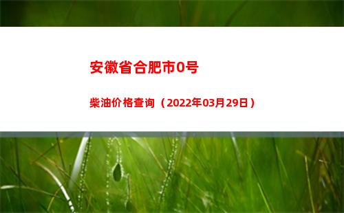 安徽省合肥市0号柴油价格查询（2022年03月29日）