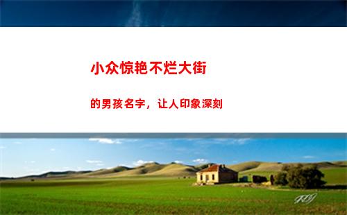小众惊艳不烂大街的男孩名字，让人印象深刻(不会烂大街的小众文案丧)