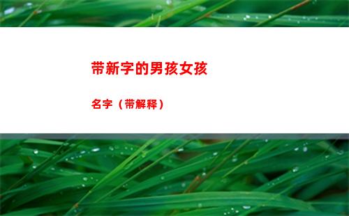 带新字的男孩女孩名字（带解释）(带新字的男孩女孩名字有寓意)