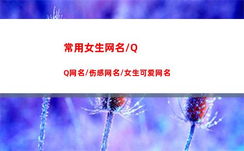 常用女生网名/QQ网名/伤感网名/女生可爱网名(常用女生网名)