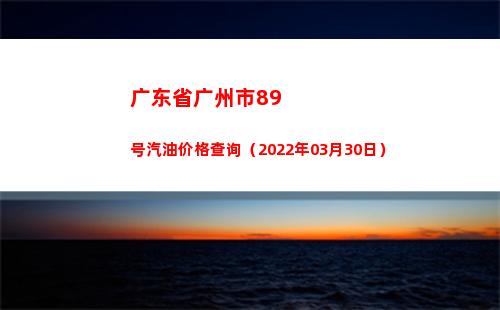 广东省广州市89号汽油价格查询（2022年03月30日）