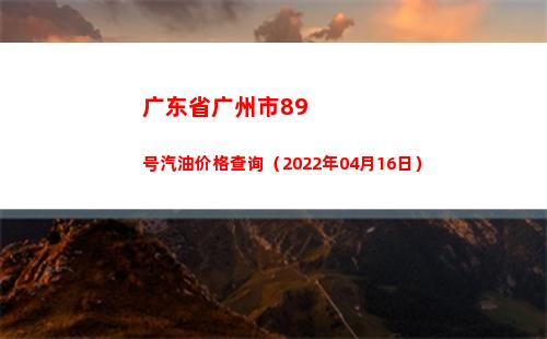 广东省广州市89号汽油价格查询（2022年04月16日）