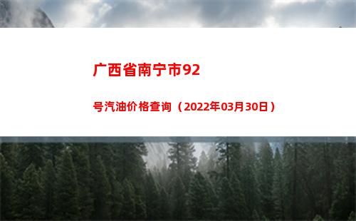 广西省南宁市92号汽油价格查询（2022年03月30日）