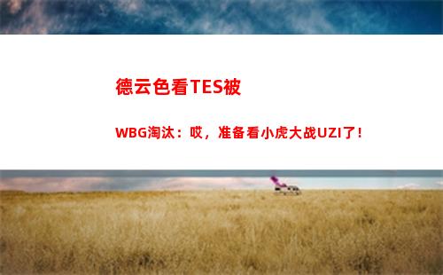 德云色看TES被WBG淘汰：哎，准备看小虎大战UZI了！