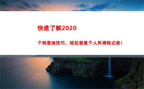快速查询个税扣除，了解你的收入情况！