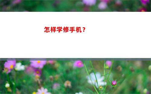 怎样学修手机？(怎样防止修手机被看信息)