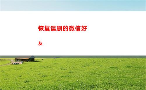 恢复误删的微信好友(微信红包误删怎么恢复)