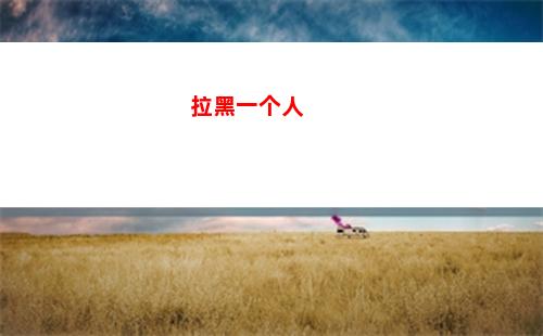 拉黑一个人(拉黑一个人换手机还在吗)