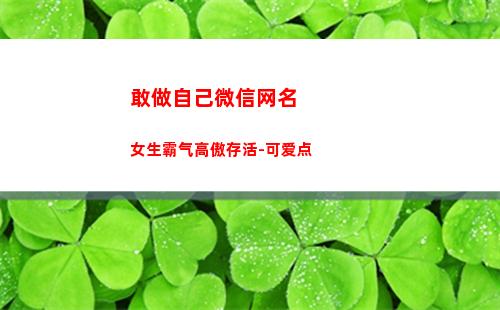 敢做自己微信网名女生霸气高傲存活-可爱点