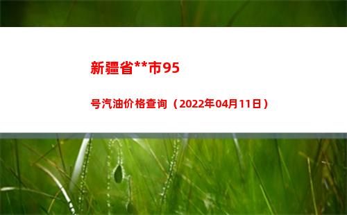新疆省乌鲁木齐市95号汽油价格查询（2022年04月11日）