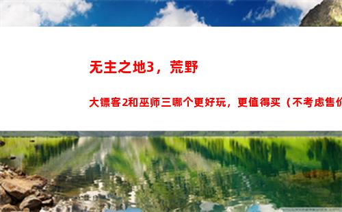 无主之地3，荒野大镖客2和巫师三哪个更好玩，更值得买（不考虑售价）？(无主之地3受福)