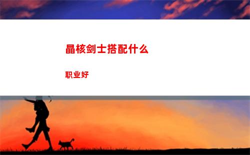 晶核剑士搭配什么职业好