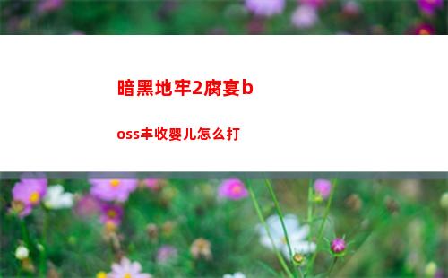 暗黑地牢2腐宴boss丰收婴儿怎么打
