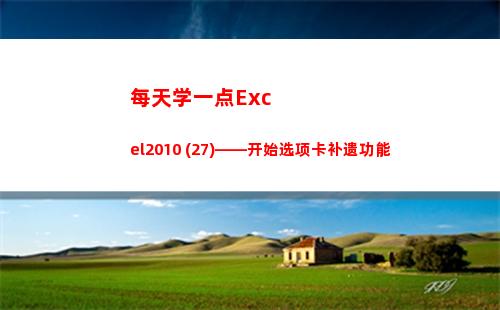 每天学一点Excel2010 (27)——开始选项卡补遗功能(每天学一点)