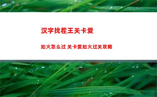 汉字爆梗大王爱心直播攻略