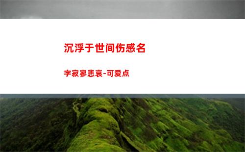 沉浮于世间伤感名字寂寥悲哀-可爱点