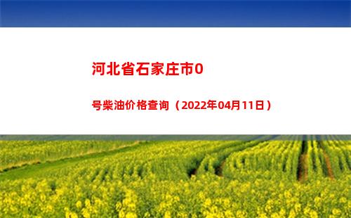 河北省石家庄市0号柴油价格查询（2022年04月11日）