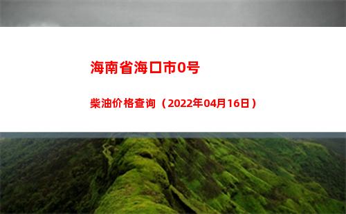 海南省海口市0号柴油价格查询（2022年04月16日）