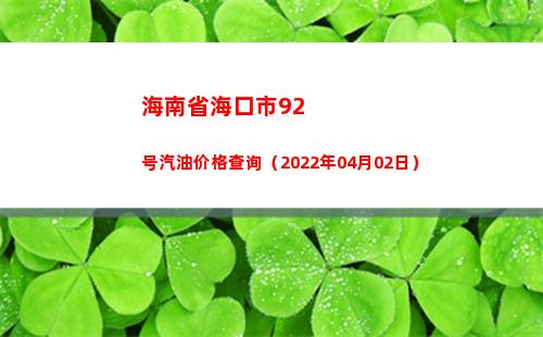 海南省海口市92号汽油价格查询（2022年04月02日）