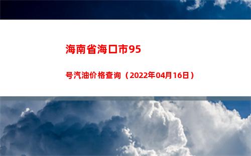 海南省海口市95号汽油价格查询（2022年04月16日）