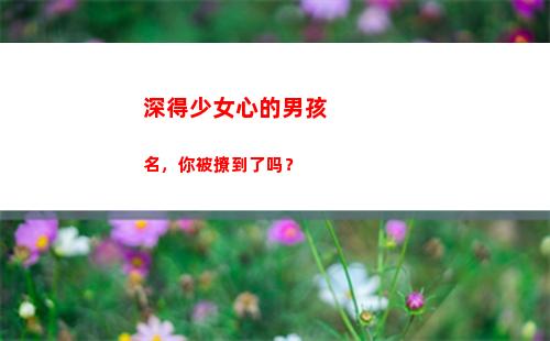 深得少女心的男孩名，你被撩到了吗？(少女心男孩装修卧室)