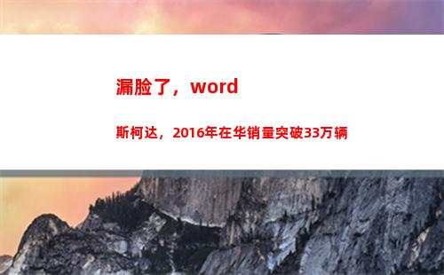 漏脸了，word斯柯达，2016年在华销量突破33万辆(漏脸了 机智回复)