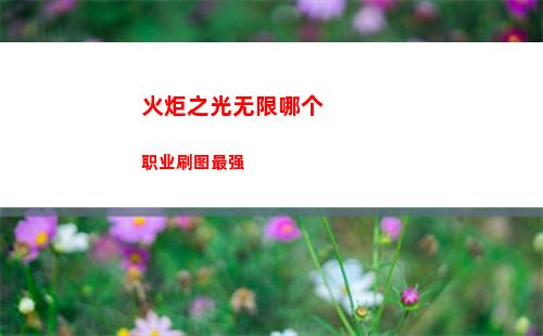火炬之光无限哪个职业刷图最强