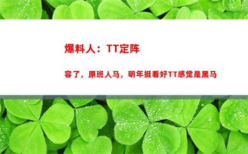 爆料人：TT定阵容了，原班人马，明年挺看好TT感觉是黑马
