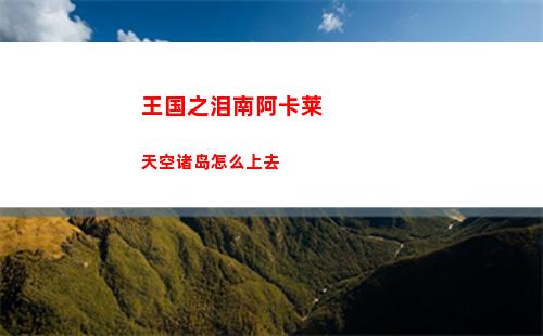 王国之泪南阿卡莱天空诸岛怎么上去