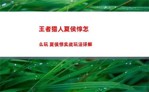 王者猎人夏侯惇怎么玩 夏侯惇实战玩法详解