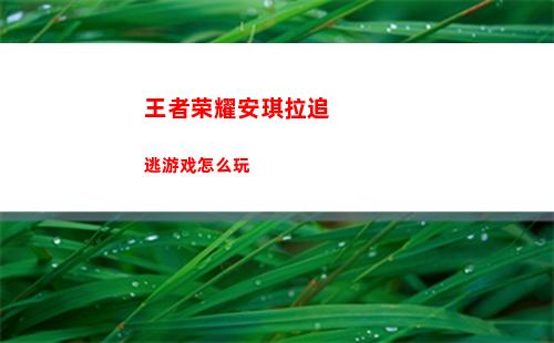 王者荣耀安琪拉追逃游戏怎么玩