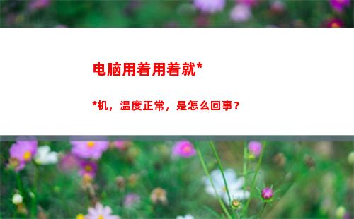 电脑用着用着就死机，温度正常，是怎么回事？(电脑用着用着就死机)