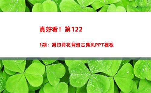 真好看！第1221期：简约荷花背景古典风PPT模板(真好看.中国人)