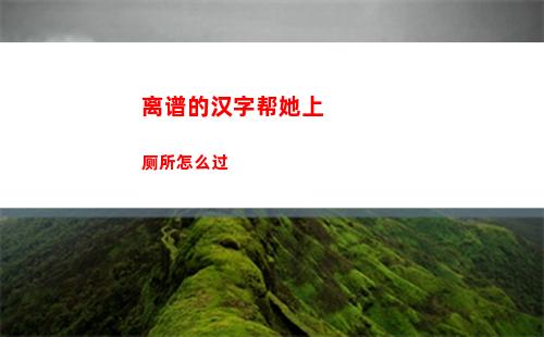 离谱的汉字帮她上厕所怎么过
