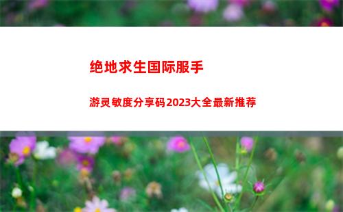 绝地求生国际服手游灵敏度分享码2023大全最新推荐