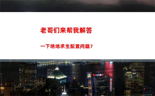 老哥们来帮我解答一下绝地求生配置问题？
