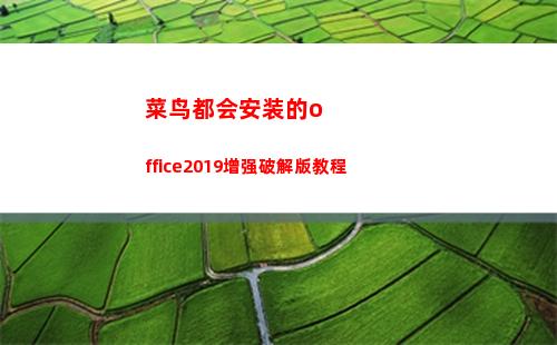菜鸟都会安装的office2019增强破解版教程(菜鸟打印机怎么安装)