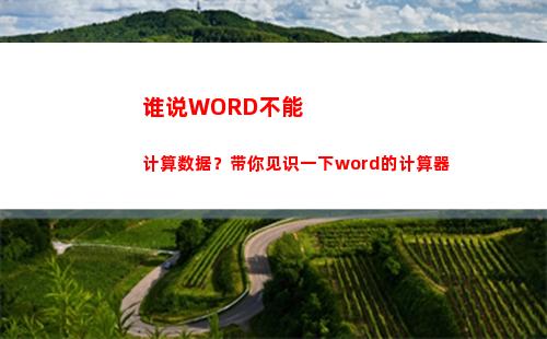 谁说WORD不能计算数据？带你见识一下word的计算器(不能关闭WORD( ))