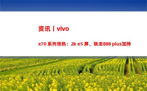 资源讯息丨vivo x70 系列预热：2k e5 屏、骁龙888 plus加持