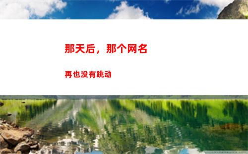 那天后，那个网名再也没有跳动(那个网名好)