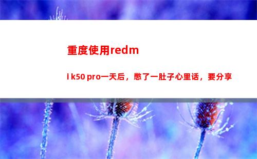 重度运用redmi k50 pro一天后，憋了一肚子内心话，要瓜分