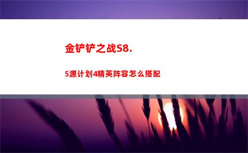 金铲铲之战S8.5源计划4精英阵容怎么搭配