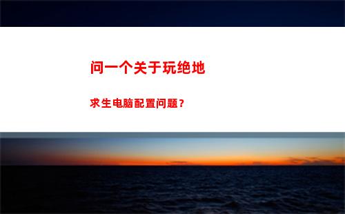 问一个关于玩绝地求生电脑配置问题？