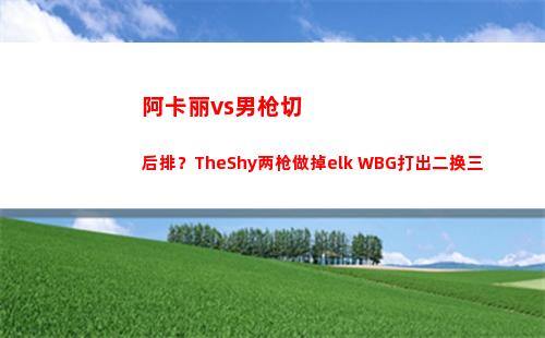 阿卡丽vs男枪切后排？TheShy两枪做掉elk WBG打出二换三
