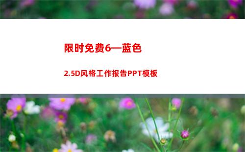 限时免费6—蓝色2.5D风格工作报告PPT模板(蓝色限时停车位)
