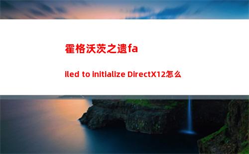 霍格沃茨之遗failed to initialize DirectX12怎么解决