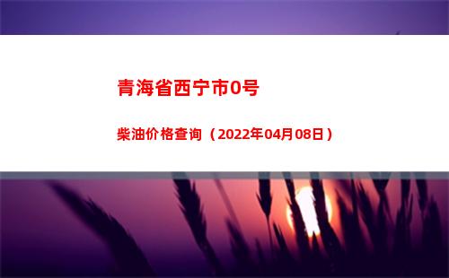 青海省西宁市0号柴油价格查询（2022年04月08日）