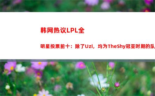 韩网热议LPL全明星投票前十：除了Uzi，均为TheShy冠亚时期的队友