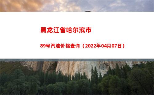 黑龙江省哈尔滨市89号汽油价格查询（2022年04月07日）