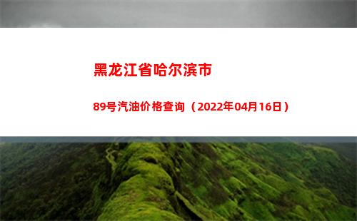黑龙江省哈尔滨市89号汽油价格查询（2022年04月16日）